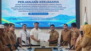 BPJS Ketenagakerjaan dan Pemkab Halmahera Timur Teken PKS, Perkuat Perlindungan Aparatur Desa, BPD dan Pekerja Rentan