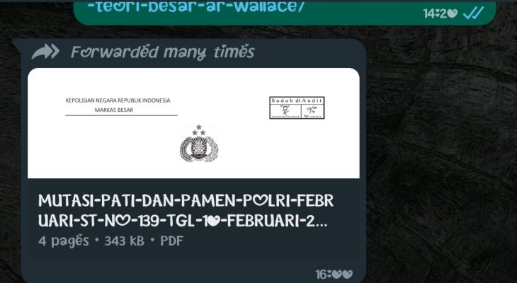 [HOAKS] Kapolri Mutasi Dansat Brimob Polda Maluku Utara