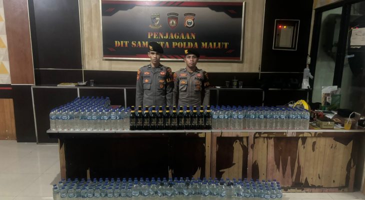 Polda Maluku Utara Kembali Sita Ratusan Miras Siap Edar di Kota Ternate