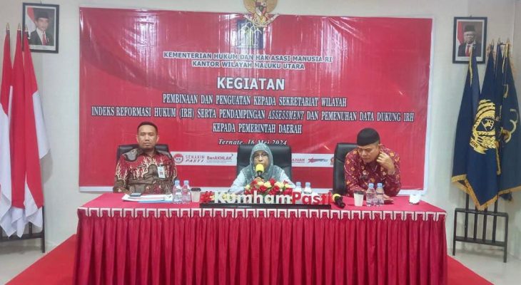 Tingkatkan Nilai IRH, Kanwil Kemenkumham Maluku Utara Fasilitasi Pendampingan Assessment dan Pemenuhan Daduk IRH Kepada Pemda