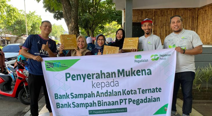 Asyik, PT. Pegadaian Ternate Beri Bingkisan ke Bank Sampah Binaan