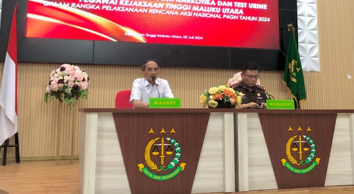 Bebas dari Jeratan Narkoba, Jaksa dan Seluruh Pegawai Kejati Malut Tes Urine