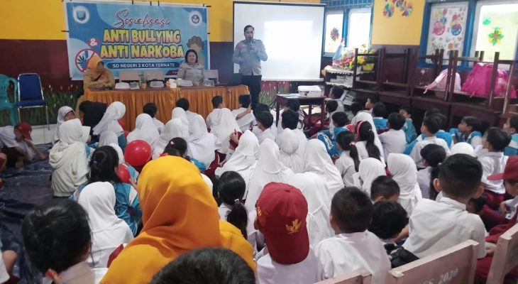 Ratusan Siswa SD di Ternate Dapat Pembinaan Bahaya Narkoba dan Perundungan