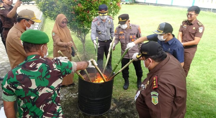 Kejari Kepulauan Sula Musnahkan Barang Bukti Narkoba dan Miras