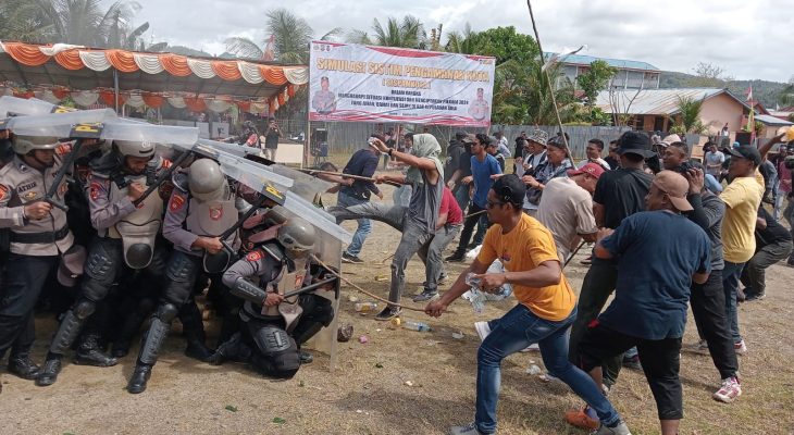 Polres Kepulauan Sula Simulasi Sispamkota Jelang Pilkada 2024
