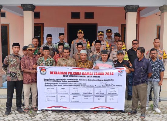 Polres Kepulauan Sula dan Warga Desa Wailau Deklarasi Pilkada Damai 2024