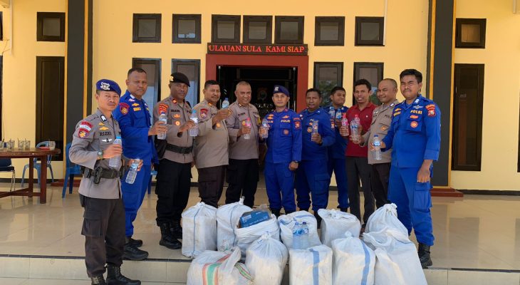 Sat Polairud Polres Kepulauan Sula Gagalkan Penyelundupan 264 Botol Miras di Kapal KM. Uki Raya 23