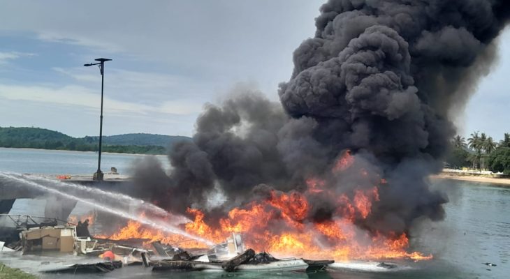 Kronologi Terjadi Kebakaran Speed Boat Cagub Malut, Benny Laos di Pelabuhan Bobong