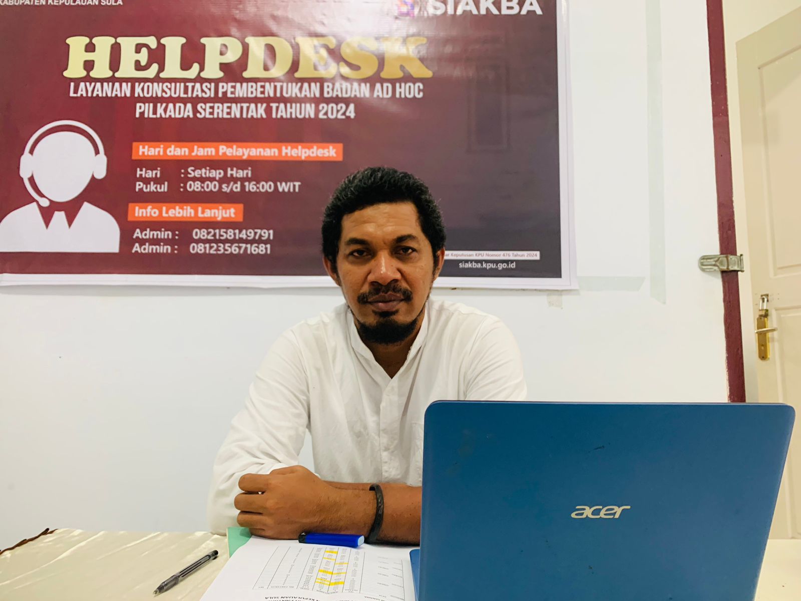 Ketua KPU Kepulauan Sula, Risman Buamona.(Foto: Hamdi/malutpost.com)