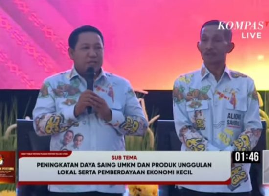 Aliong-Sahril Paparkan Visi-Misi dalam Debat Kandidat Cagub Cawagub 2024