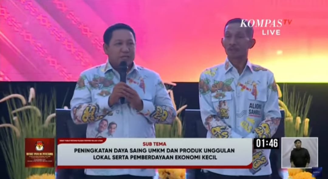 Cagub - cawagub saat tampil di debat Kandidat calon gubernur dan wakil gubernur Maluku Utara