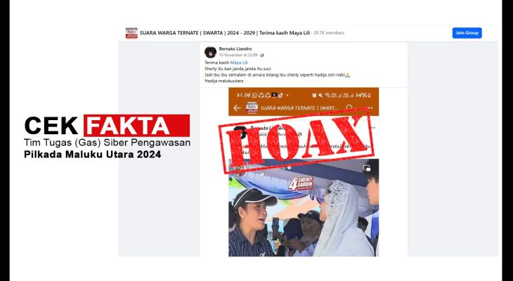 CEK FAKTA: Hoaks Postingan Bernato Liandro soal Sherly Seperti Istri Nabi