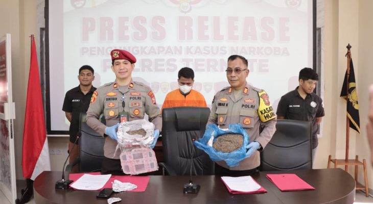 Dikendalikan Dari Lapas Jemput Ganja, Seorang Kurir di Ternate Ditangkap Polisi