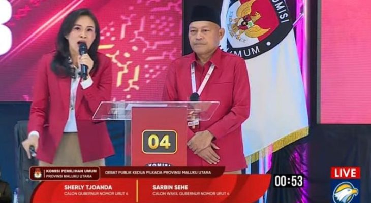 Sherly-Sarbin Tampil Memukau di Debat Kedua Pilgub Maluku Utara