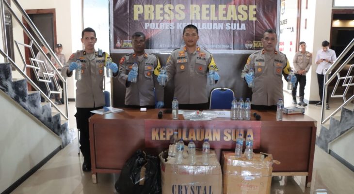 Polres Kepulauan Sula Berhasil Amankan 174 Botol Miras Selama Operasi Pekat Kieraha 2024
