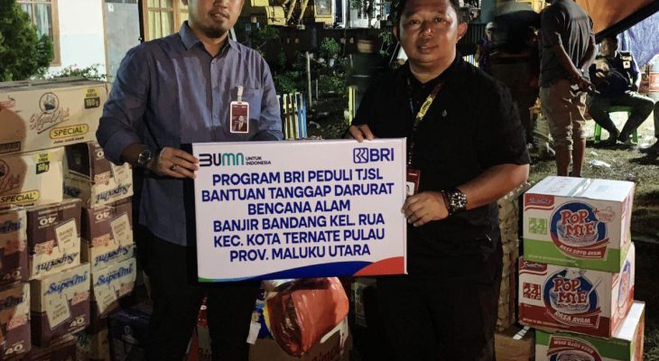 BRI Ternate Salurkan Bantuan untuk Korban Banjir Bandang, Rua