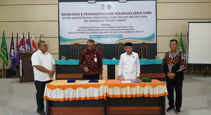 Tingkatkan SDM, Kanwil Kemenag Maluku Utara Kerjasama dengan Universitas Terbuka 