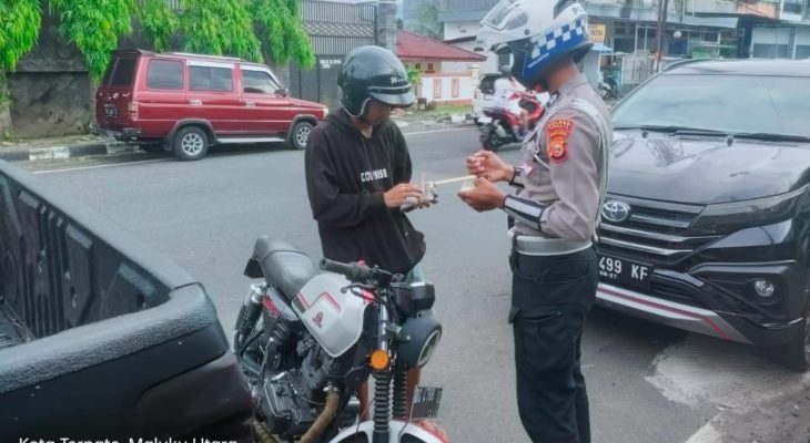 Satlantas Polres Ternate Tilang Ratusan Kendaraan, Didominasi tidak Pakai Helm