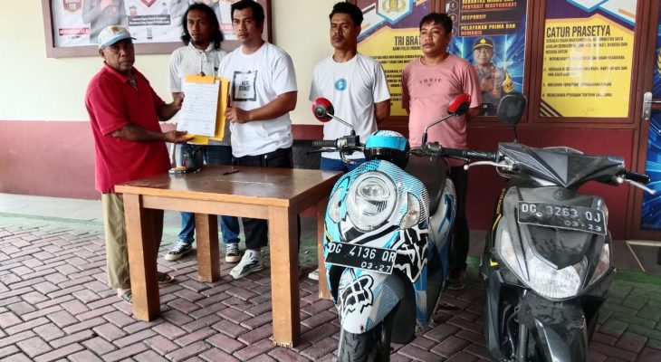 Polsek Ternate Selatan Serahkan Motor yang Diamankan dari Pencuri ke Pemilik