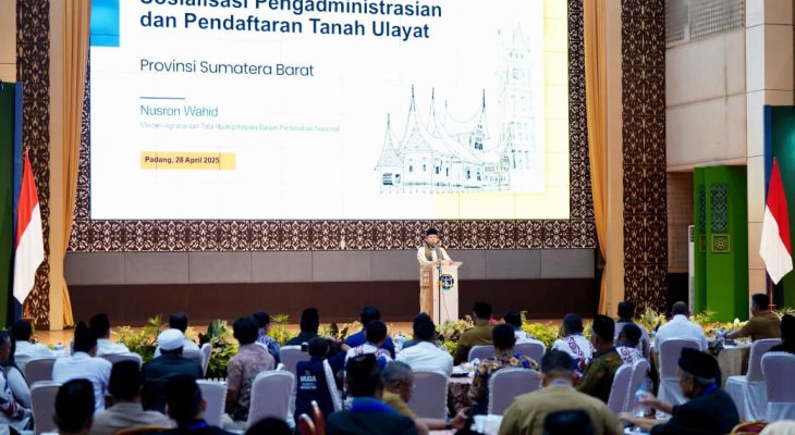 Sosialisasi Pendaftaran Tanah Ulayat di Sumatera Barat, Menteri Nusron: Negara Hadir Lindungi Hak Masyarakat Hukum Adat