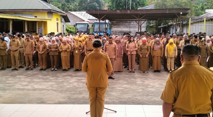 Resmi Berkantor, Bupati Sashabila Pimpin Apel Perdana, Begini Arahannya