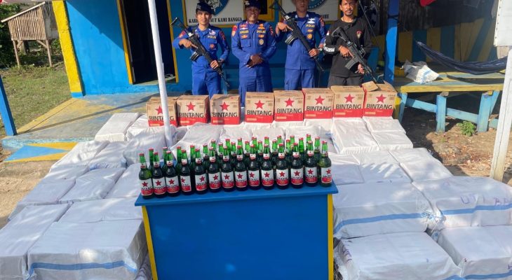 Ribuan Botol Bir Asal Luwuk Disita Ditpolairud Polda Malut, Kompol Riki: Pemiliknya Ikut Diamankan