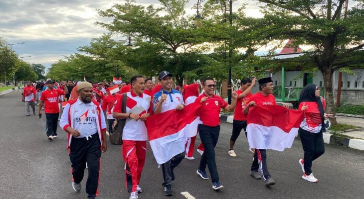 Dikbud Maluku Utara Sambut HUT ke-80 RI dengan Jalan Sehat dan Sosialisasi Senam Indonesia Sehat