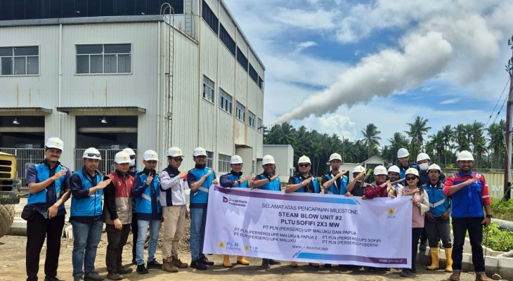 PLN UIP MPA Raih Dua Milestone Penting Pembangunan PLTU Sofifi 2×3 MW: First Firing dan Steam Blow Unit #2 Sukses Dilaksanakan