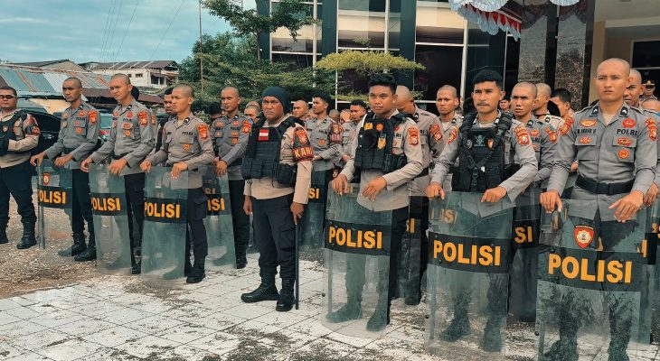 Tingkatkan Pengamanan Humanis, Kapolres Ternate Pimpin Pelatihan Dalmas