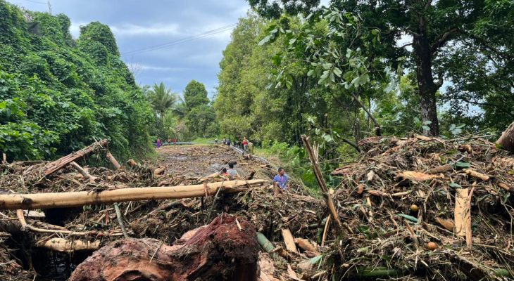Akses Jalur Togafo-Taduma, Kota Ternate Masih Tertutup Material Longsor 