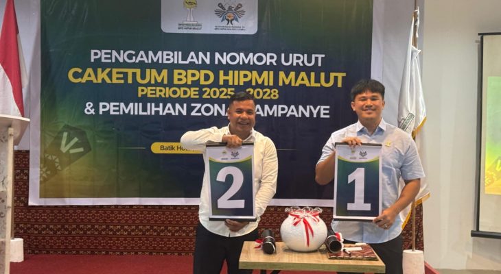 Rio dan Firdaus Berbagi Nomor Urut dan Zona Kampanye Calon Ketua Umum HIPMI Maluku Utara Periode 2025-2028