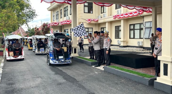 Tertib Lalu Lintas di Ibu Kota Provinsi, Kapolda Maluku Utara Deklarasi Puluhan Pengendara Bentor Sebagai Pelopor Keselamatan