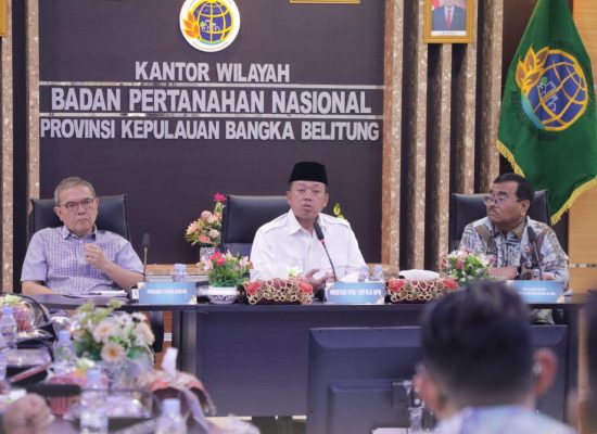 Beri Arahan ke Jajaran di Kepulauan Bangka Belitung, Menteri Nusron: Tugas Kita Memastikan Tanah Rakyat Aman