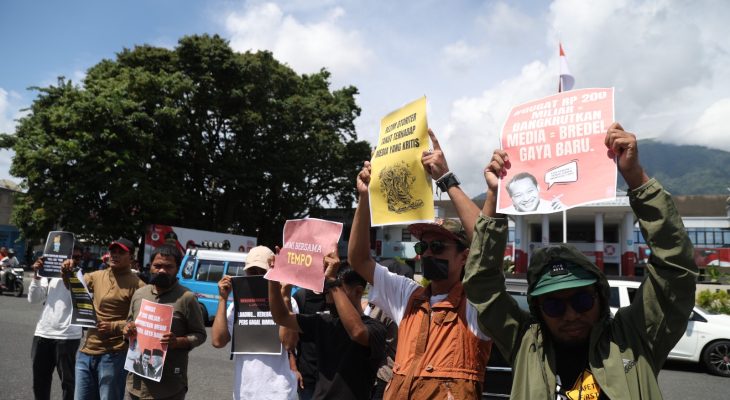 Respons Gugatan Mentan Terhadap Tempo, Organisasi dan Komunitas Jurnalis di Ternate Gelar Aksi Protes