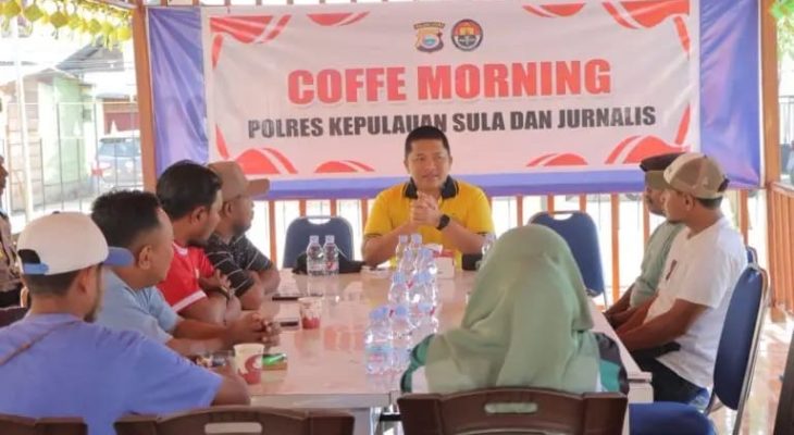 Coffee Morning, Kapolres Kepulauan Sula Terima Seluruh Kritikan dan Masukan Pers
