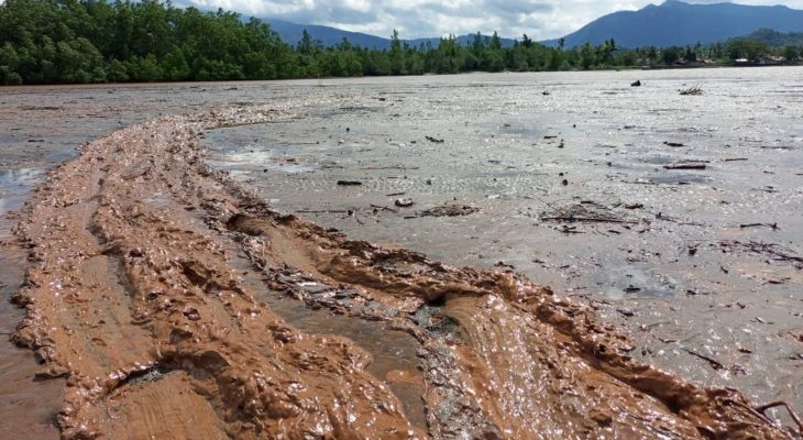 Tanggul Milik PT JAS Jebol, Lumpur Cemari Laut Desa Subaim