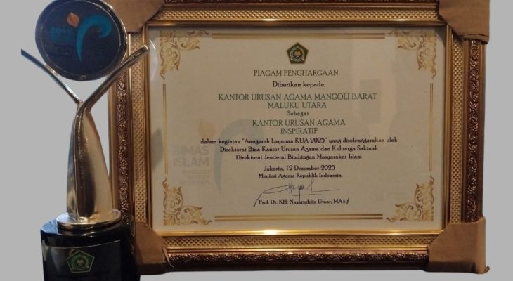 Prestasi Nasional, KUA Mangoli Barat Raih Penghargaan KUA Inspiratif 2025