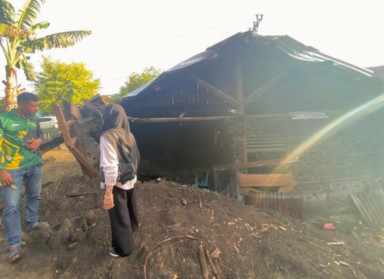 Nazla Tinjau 6 Rumah yang Terdampak Longsor di Desa Limau, Halmahera Utara