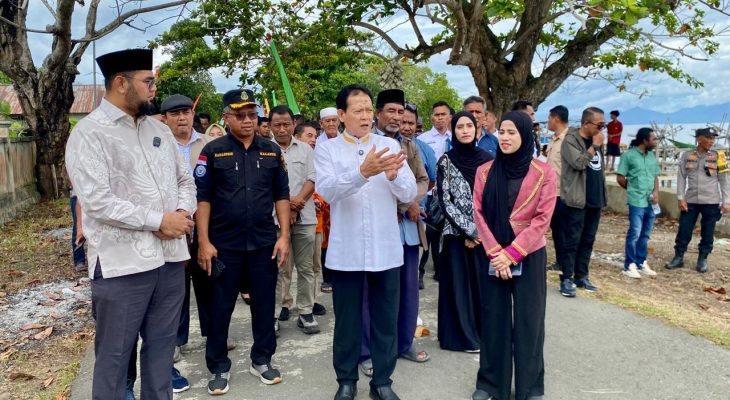 Nazla dan Anggota DPR RI, Rokhmin Dahuri Tinjau Lokasi Kampung Nelayan Merah Putih di Bibinoi Halmahera Selatan