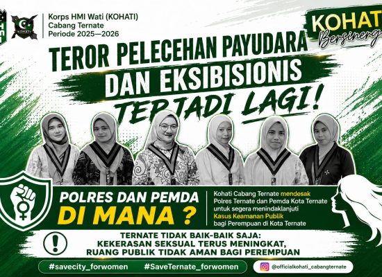 Marak Pelecehan, Kohati Ternate Desak Polisi dan Pemda Hadirkan Ruang Aman bagi Perempuan