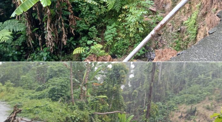 Jalan Ibu–Loloda Halmahera Barat Rusak Parah, Longsor Ancam Pengendara