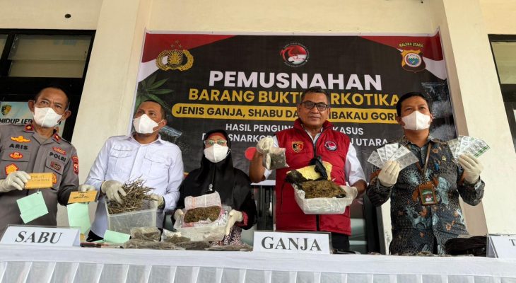 Polda Maluku Utara Musnahkan Barang Bukti Narkotika Kasus 2025