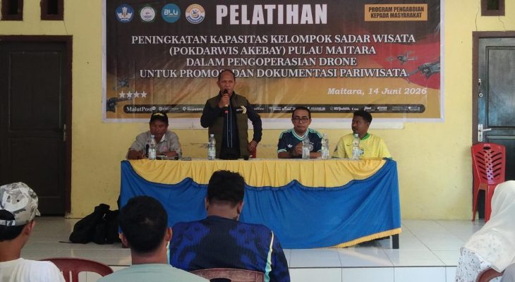 Unkhair Bikin Pelatihan Penggunaan Drone terhadap Pokdarwis Akebay, Maitara