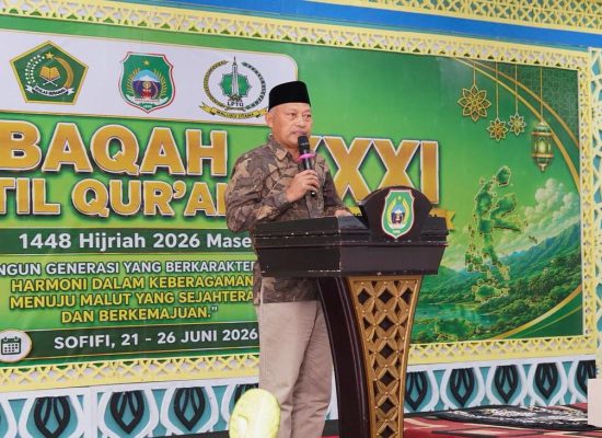 Tutup MTQ, Wagub Sarbin Dorong Kafilah Malut Siap Ukir Prestasi di MTQ Nasional