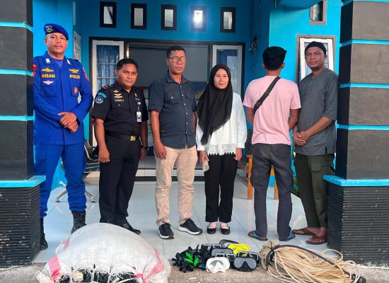 Ditpolairud Polda Malut Serahkan Barang Bukti dan Tersangka Kasus Perikanan ke UPTD BP3D Wilayah-V Bacan