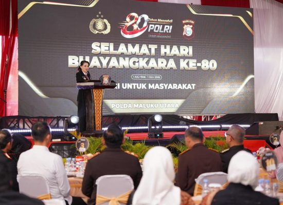 Pesan Gubernur dan Wagub Saat Hadiri HUT Bhayangkara di Polda Maluku Utara 