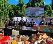 Polres Halmahera Tengah Musnahkan Rokok Ilegal dan Knalpot Brong