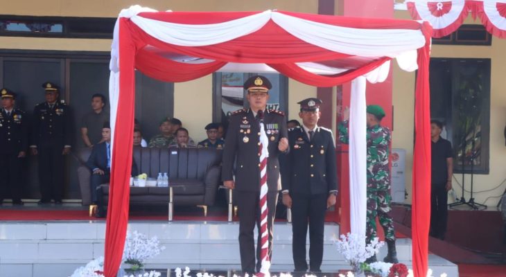 Upacara HUT Bhayangkara: Kapolres Haltim Ingatkan Personel tentang Pelayanan, Profesional dan Integritas