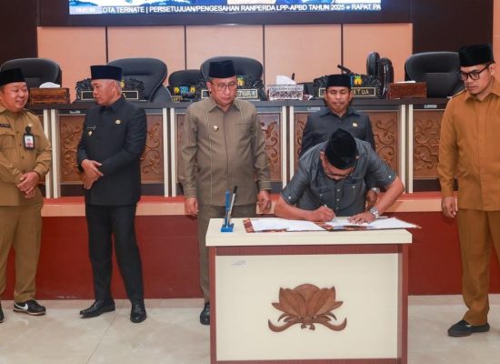 LPP APBD Kota Ternate Tahun Anggaran 2025 Resmi Disahkan Jadi Perda
