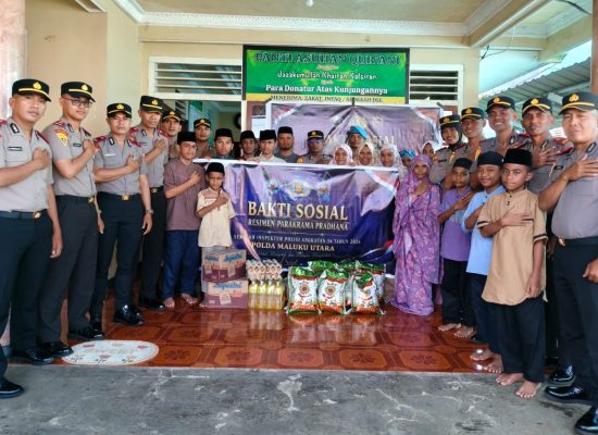 Resimen Parakrama Pradhana SIP Angkatan 56 Polda Malut Gelar Bakti Sosial di Panti Asuhan Qur’ani